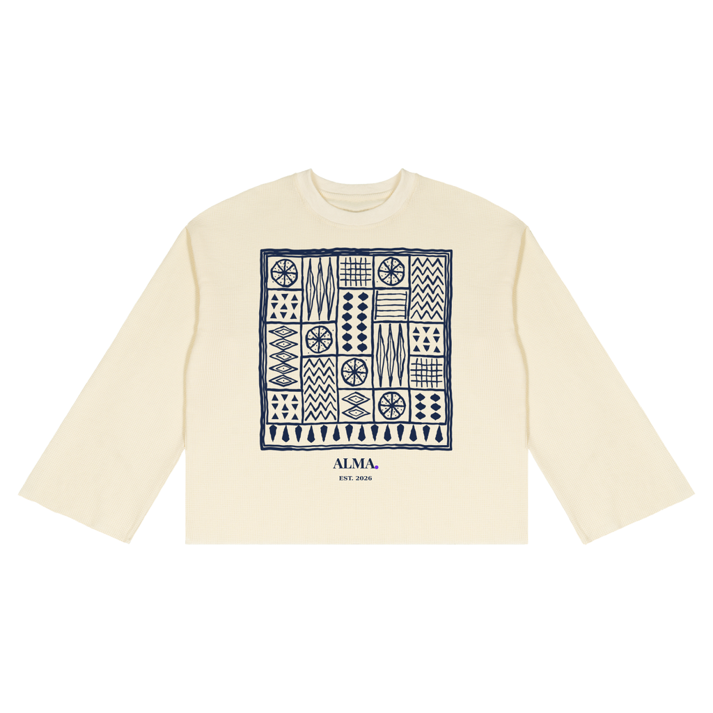 Nourish Your Roots Waffle Long Sleeve - Cream