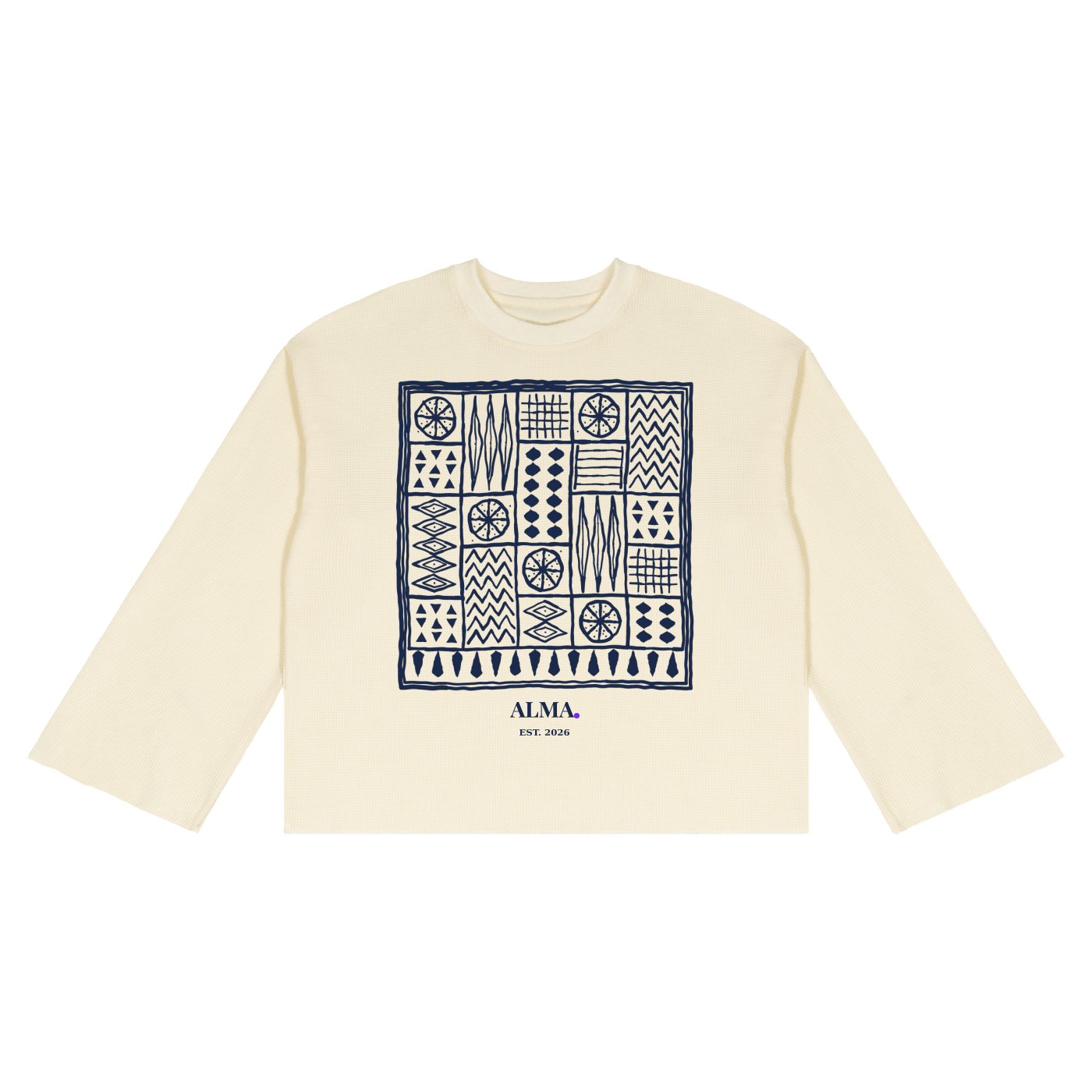 Nourish Your Roots Waffle Long Sleeve - Cream
