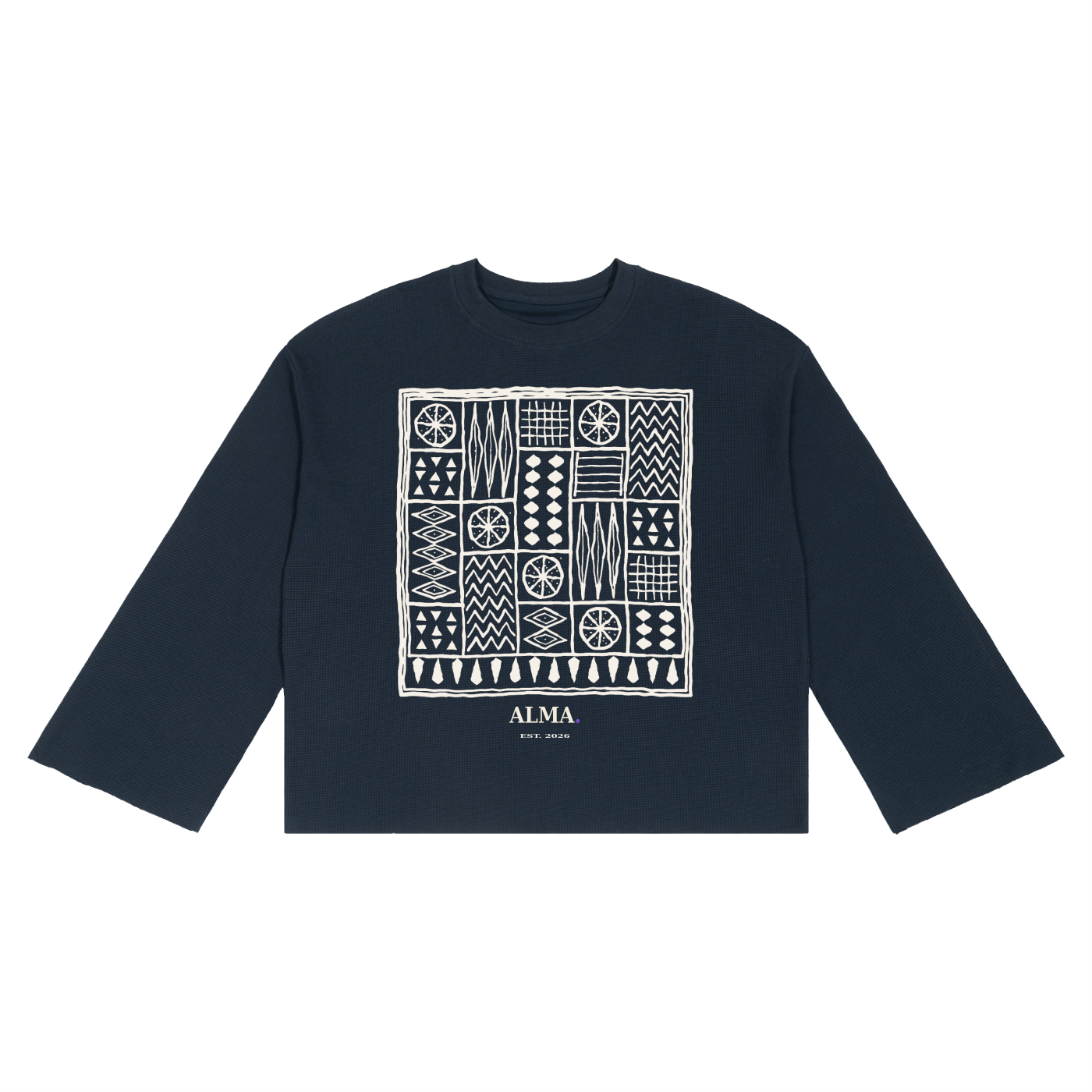 Nourish Your Roots Waffle Long Sleeve - Indigo