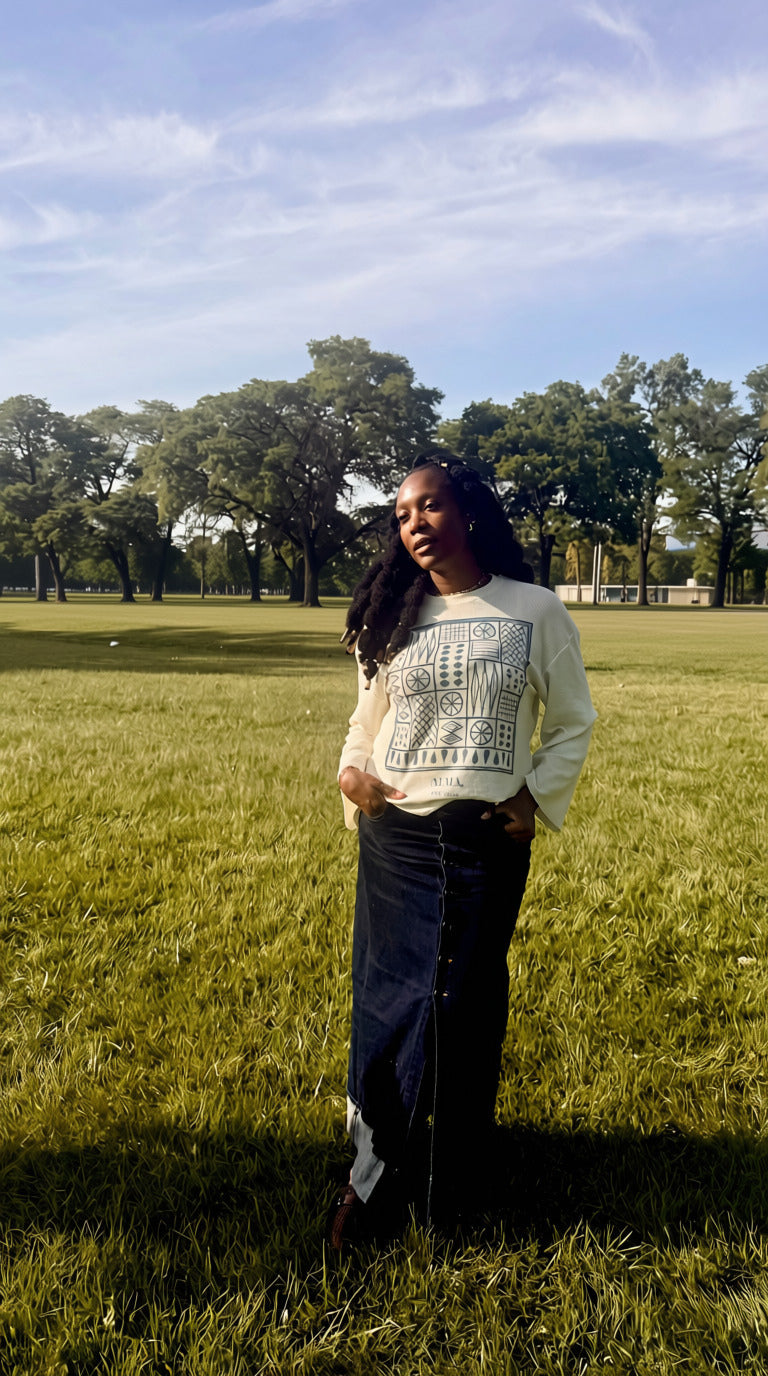 Nourish Your Roots Waffle Long Sleeve - Cream