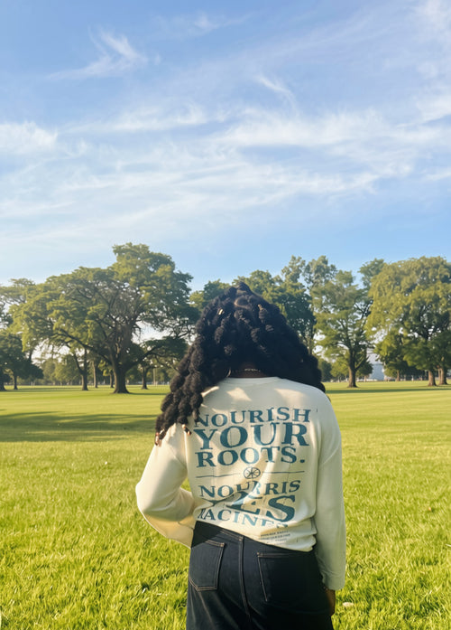 Nourish Your Roots Waffle Long Sleeve - Cream