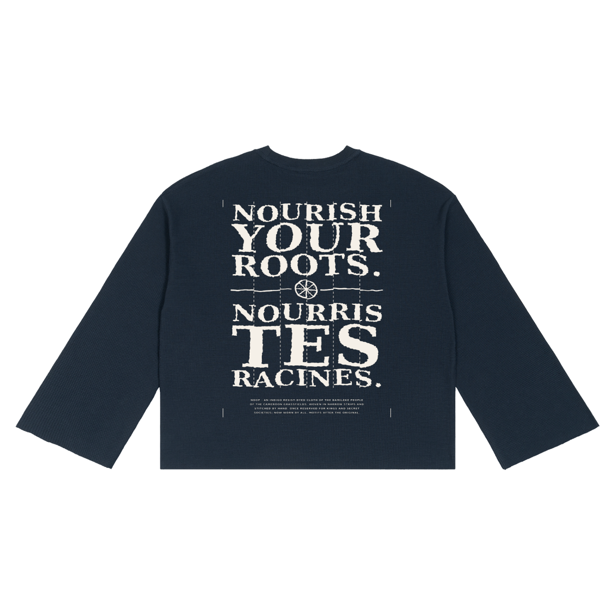 Nourish Your Roots Waffle Long Sleeve - Indigo